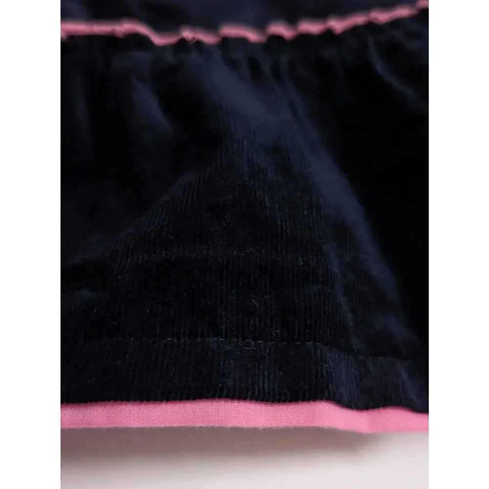 NWT Little Bitty Navy Corduroy Jumper Dress Pink Top and Hat Set | Girls 6X